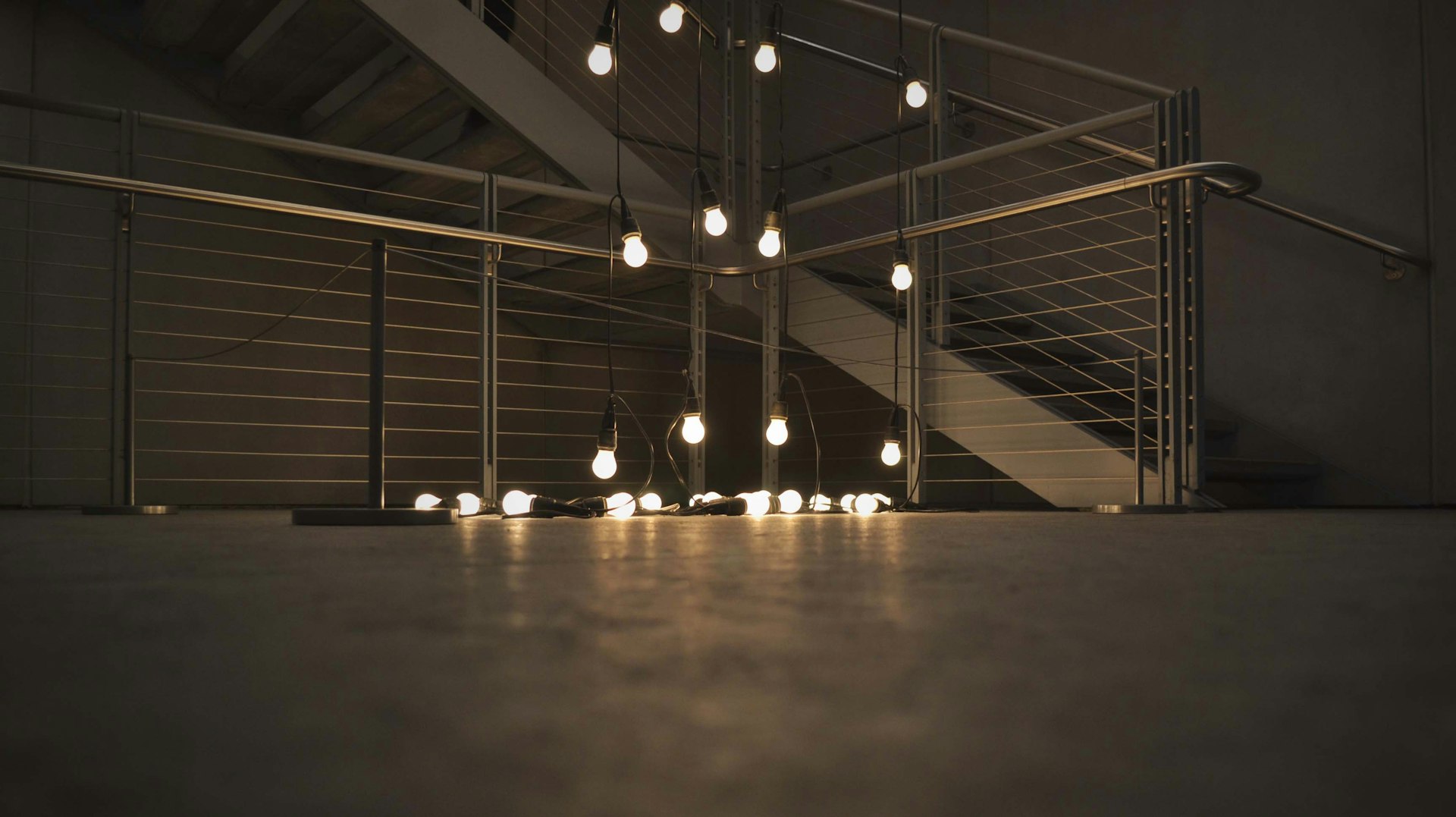 turned on string lights